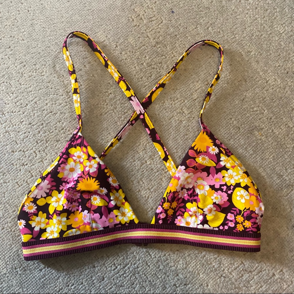 Floral triangle swim top